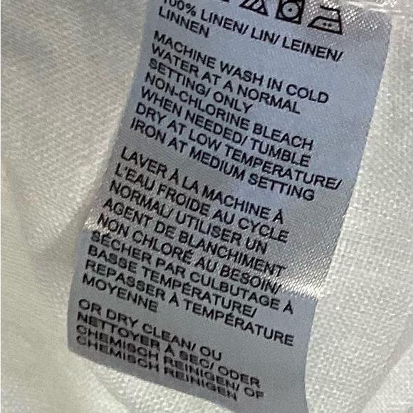Lord & Taylor White Linen Top XXL - Picture 6 of 6